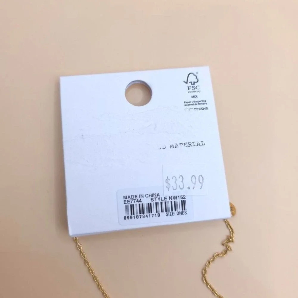 Madewell Gold necklace with blue and white charms - Picture 5 of 6